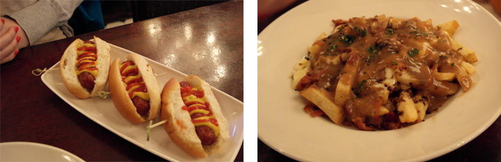 Hot dogs and poutine