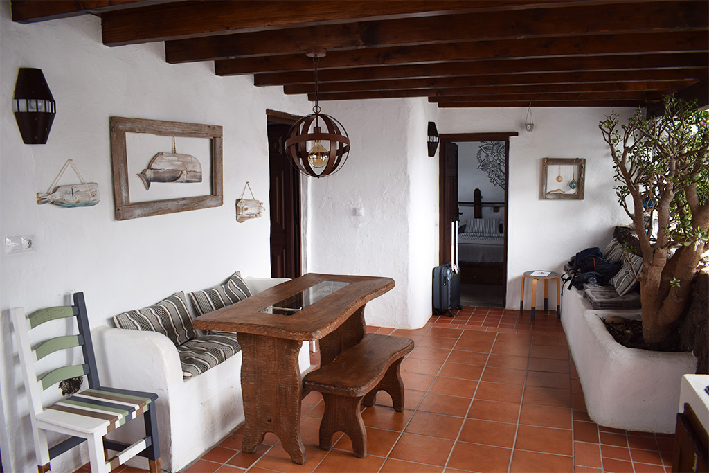Espace commun de notre airbnb, à El Cuchillo